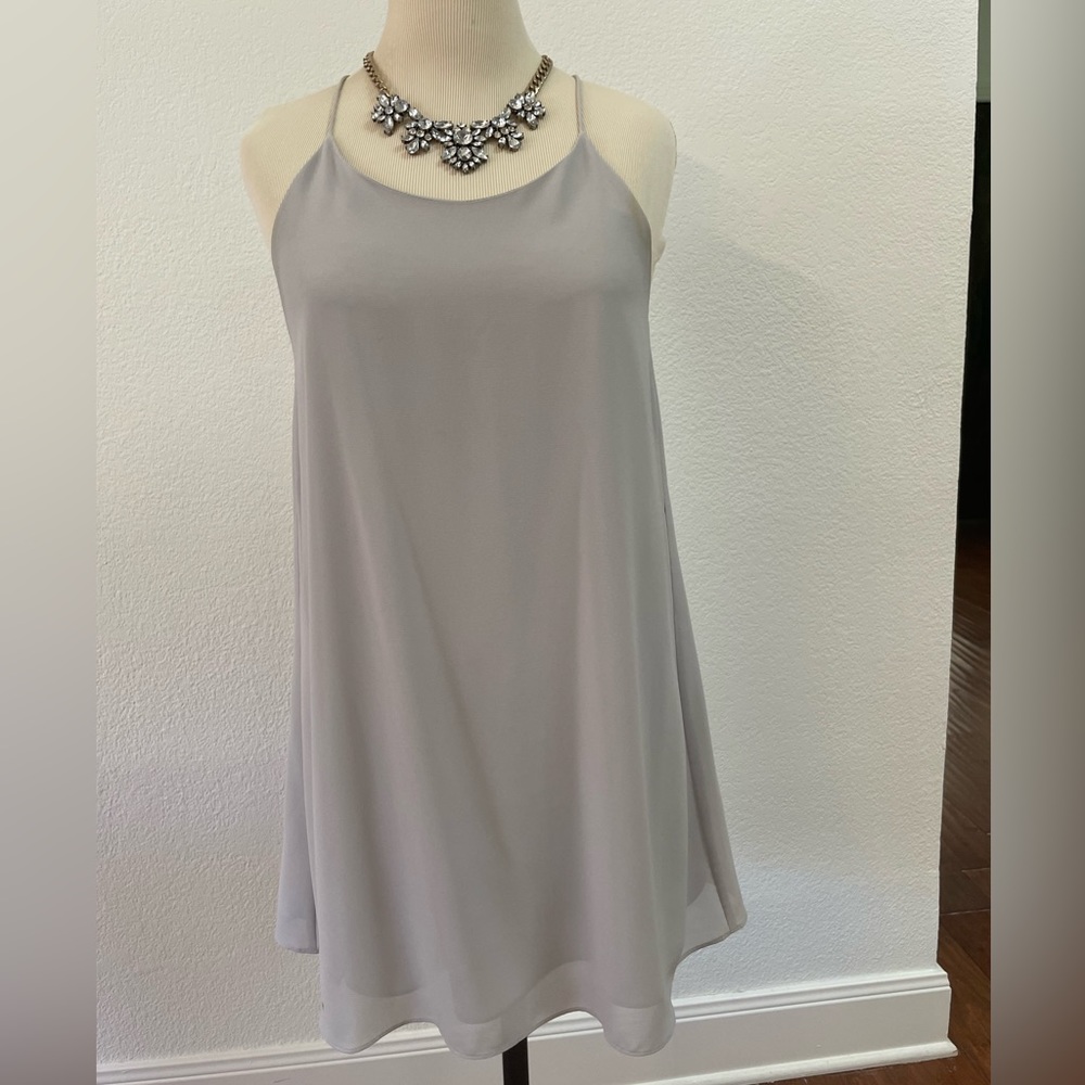 Womens dress by Impeccable Pig size small 100% polyester in naked zebra grey